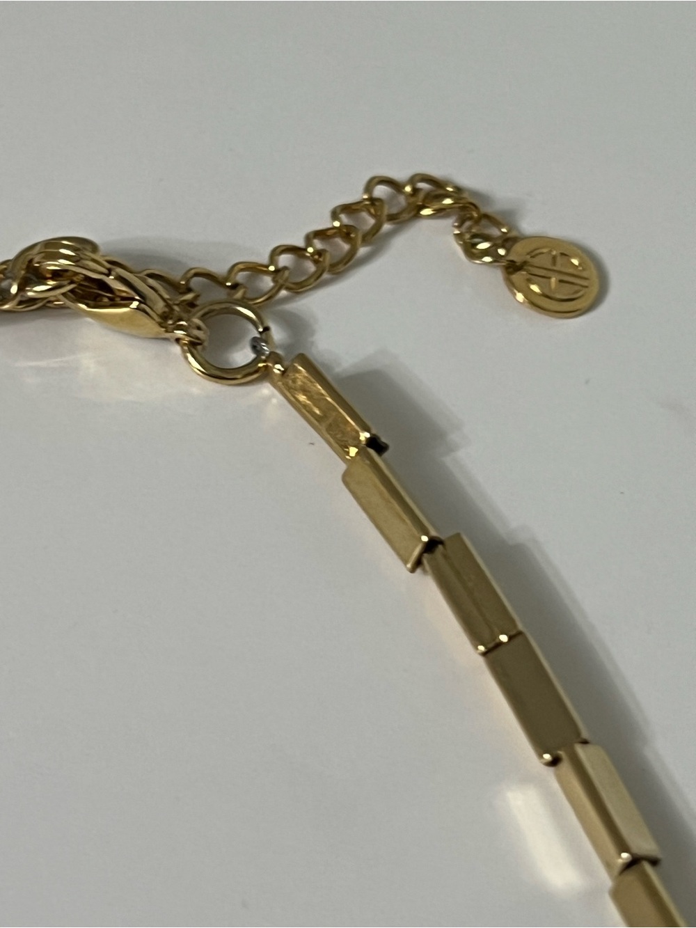 House of Harlow 1960 Gold-Tone Necklace with Olive Green & Amber Inlay - Picture 6 of 6